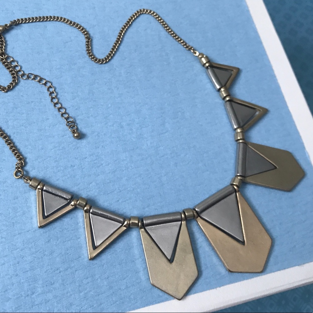 Mod Art Deco Style Bunting Triangles Necklace